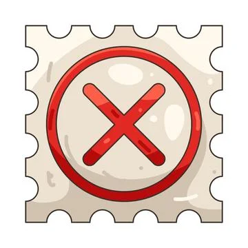 Illustration of rejected stamp Stock Illustration