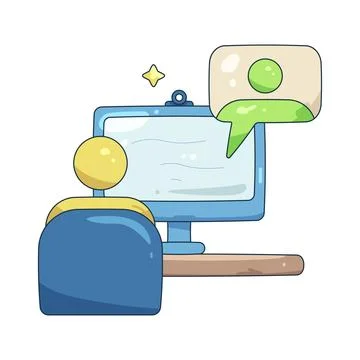Illustration of remote interview Stock Illustration