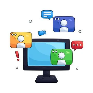 Illustration of remote team 스톡 일러스트