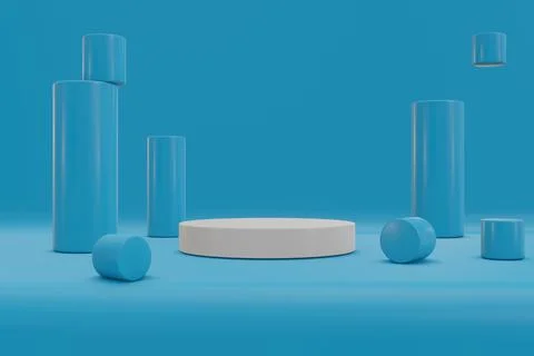 Illustration rendering 3d shape of a circle with an abstract backdrop. Presen イラスト素材