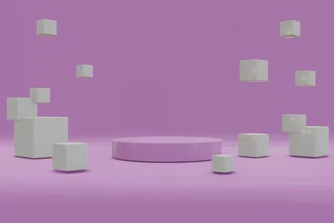 Illustration rendering 3d shape of a circle with an abstract backdrop. Presen Stock Illustration