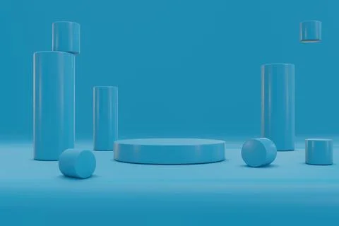 Illustration rendering 3d shape of a circle with an abstract backdrop. Presen イラスト素材