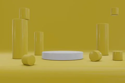 Illustration rendering 3d shape of a circle with an abstract backdrop. Presen Illustrazione stock