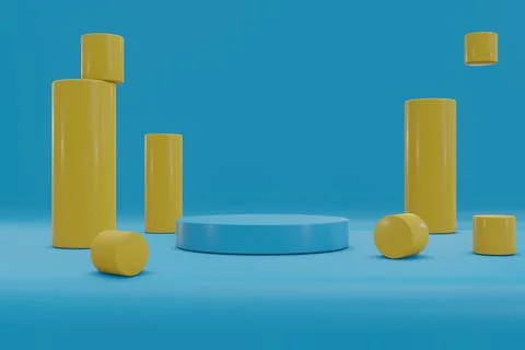 Illustration rendering 3d shape of a circle with an abstract backdrop. Presen Stock Illustration