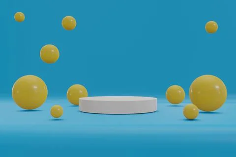 Illustration rendering 3d shape of a circle with an abstract backdrop. Presen イラスト素材