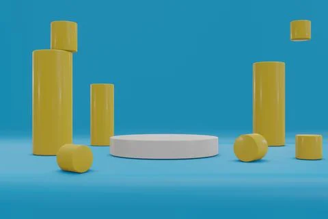 Illustration rendering 3d shape of a circle with an abstract backdrop. Presen イラスト素材