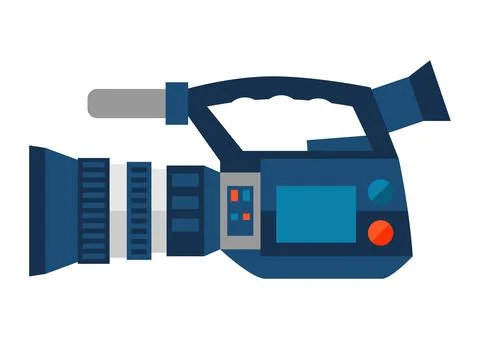 Illustration of reportage video camera. Stock Illustration
