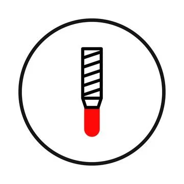 Illustration representing a rasp tool inside a circle shape for constructio.. Stock Illustration