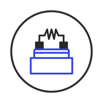 Illustration representing a resistor component with its schematic symbol in.. 库存插图