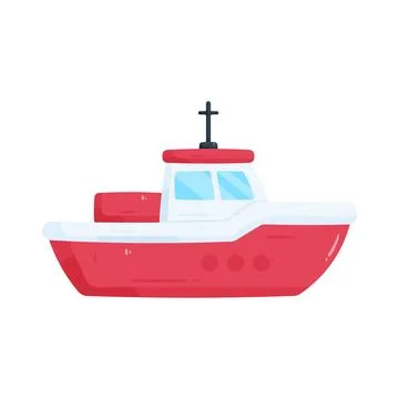Illustration of rescue boat Stock Illustration