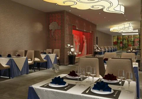 Illustration restaurant interior design Illustrazione stock