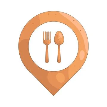 Illustration of Restaurant location Stock Illustration