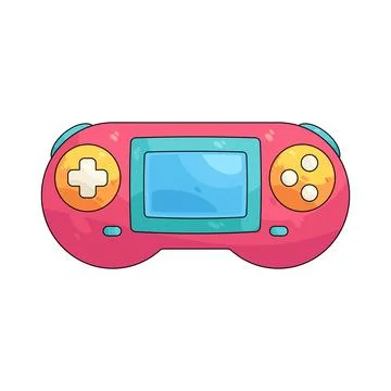 Illustration of retro handheld game console Stock Illustration