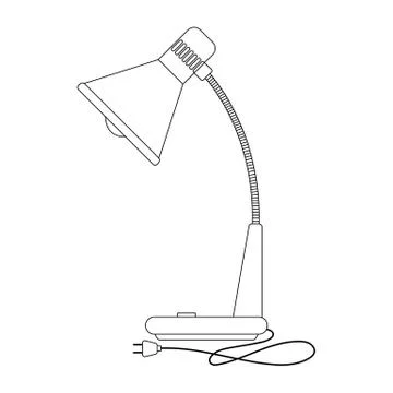 The illustration of retro table lamp Stock Illustration