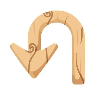Illustration of return arrow with wooden texture Stock Illustration
