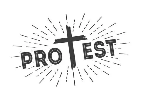 Illustration of the return to the Gospel, protest only Christ Illustrazione stock