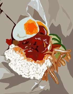 Illustration of rice dish Stock Illustration