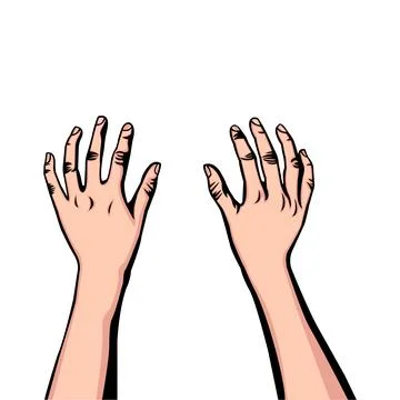 Illustration of right and left hands like typing on a keyboard Stock Illustration