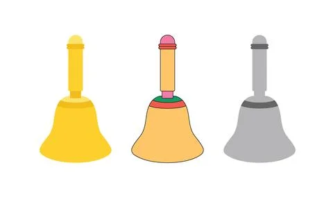 Illustration ring bell retro line stroke unique isolated Stock Illustration