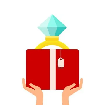 Illustration of a ring in a case on a white background Stock Illustration