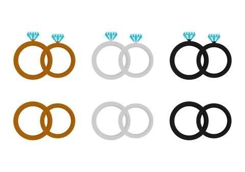 Illustration of a ring with three types of rings Illustrazione stock