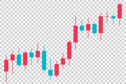 Illustration of rising candlestick chart (red and blue) Stock Illustration