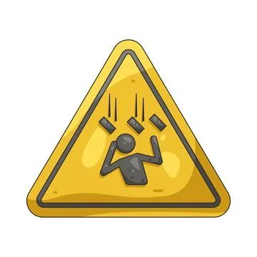 Illustration of risk falling objects warning sign イラスト素材