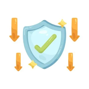 Illustration of risk reduced shield Illustrazione stock