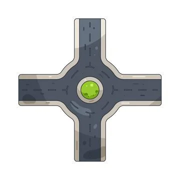 Illustration of Road intersection Illustrazione stock