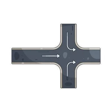 Illustration of Road intersection Ilustração Stock