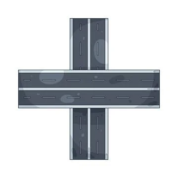 Illustration of Road intersection Ilustração Stock