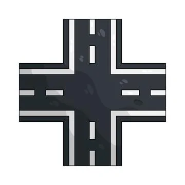 Illustration of road intersection Illustrazione stock