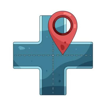 Illustration of Road intersection location Stock Illustration