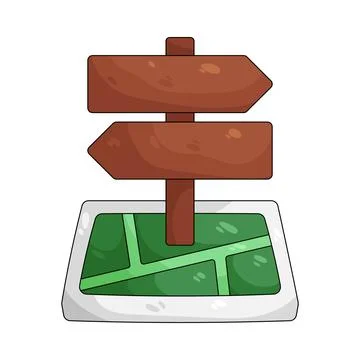 Illustration of road sign on a map Ilustração Stock