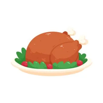 Illustration of roasted turkey Stock Illustration
