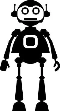 Illustration of Robot Icon in Flat Style. Illustration of Children Toy Stock Illustration