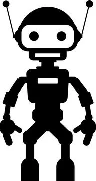 Illustration of Robot Icon in Flat Style. Illustration of Children Toy Illustrazione stock