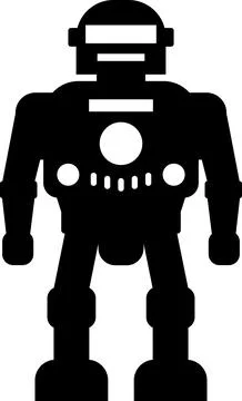 Illustration of Robot Icon in Flat Style. Illustration of Children Toy Stock Illustration