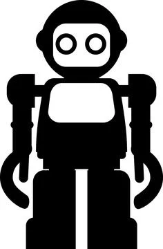 Illustration of Robot Icon in Flat Style. Illustration of Children Toy Stock Illustration