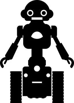Illustration of Robot Icon in Flat Style. Illustration of Children Toy Stock Illustration