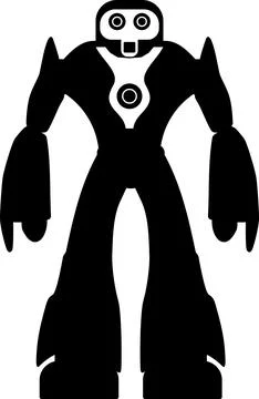 Illustration of Robot Icon in Flat Style. Illustration of Children Toy Stock Illustration