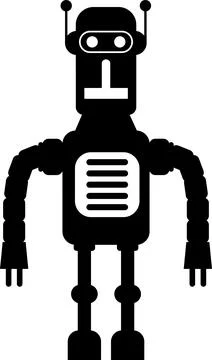 Illustration of Robot Icon in Flat Style. Illustration of Children Toy Stock Illustration