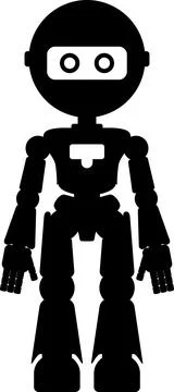 Illustration of Robot Icon in Flat Style. Illustration of Children Toy Stock Illustration