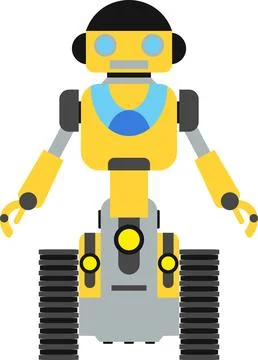 Illustration of Robot Icon in Flat Style. Vector Illustration Stock Illustration