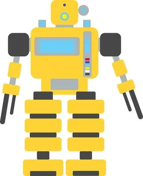 Illustration of Robot Icon in Flat Style. Vector Illustration Stock Illustration