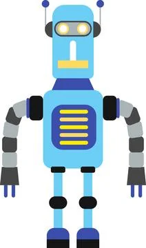 Illustration of Robot Icon in Flat Style. Vector Illustration Stock Illustration
