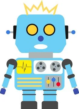 Illustration of Robot Icon in Flat Style. Vector Illustration Illustrazione stock