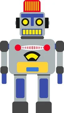 Illustration of Robot Icon in Flat Style. Vector Illustration Stock Illustration