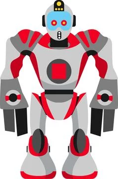 Illustration of Robot Icon in Flat Style. Vector Illustration Stock Illustration