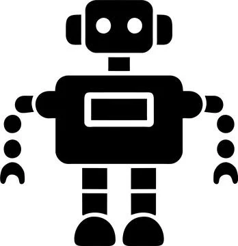 Illustration of Robot Icon in Flat Style. Illustration of Children Toy Stock Illustration